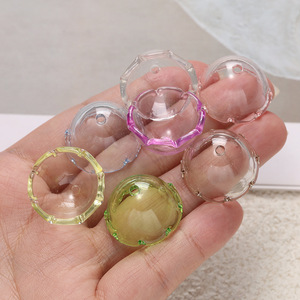 Acrylic Jellyfish <b>Beads</b> Middle Size For Jewelry Making DIY Accessories Transparent Round Shape Plating Process - Product Image 3