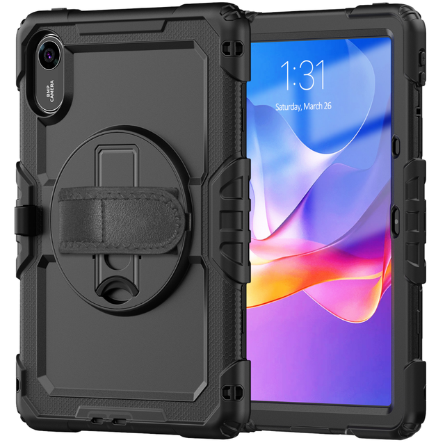 8.7 Inch SM-X133/X135 Silicone+pc Screen Protector Rugged Defender 360 Rotation With Lanyard Tablet Case for Samsung Tab A11