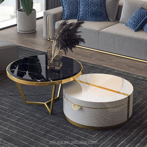 Royal Centro Tavolino Salotto di Lusso 5 Stelle Tavolo Da Tè Con Sedersi Sgabello Moderno Italiano Caffè In Marmo Tavoli - Product Image 5