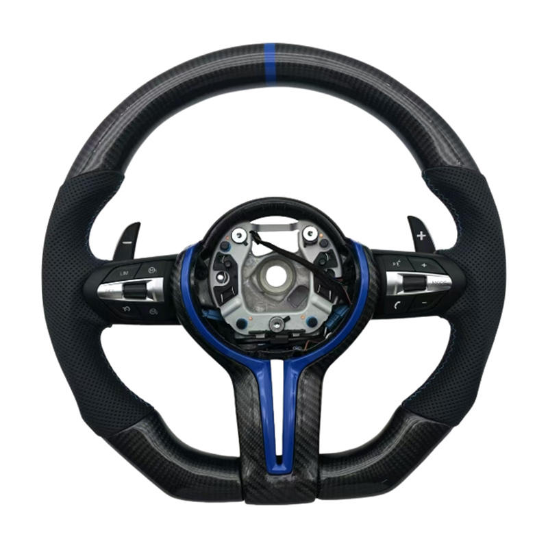 หนัง F10 + คาร์บอนไฟเบอร์ + แถบสีฟ้า + เย็บ M