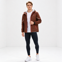 Blouson de randonnée imperméable, coupe-vent et respirant pour homme avec logo personnalisé, coutures entièrement thermocollées, fermeture éclair, idéal pour l'automne, coque anti-pluie OEM