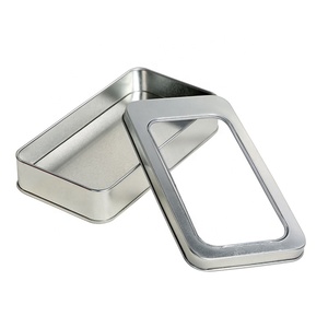 Caja de Metal Rectangular Simple con Tapa Transparente de PVC, Apta para Alimentos, Envase Metálico Vacío para Dulces, Regalos y Almacenamiento - Product Image 3