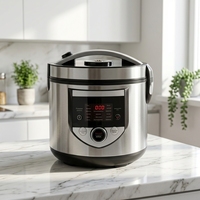 GB-MC16RS Cuiseur à riz multifonction 3L/5L 860W avec commande numérique et bouton rotatif, cuve de cuisson en acier inoxydable pour la vente en gros