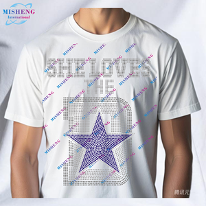 Chất lượng cao tùy chỉnh <span class=keywords><strong>Bling</strong></span> cô ấy yêu Ngôi Sao Bóng Đá Rhinestone chuyển cao bồi sắt trên Rhinestone biểu tượng tùy chỉnh - Product Image 3
