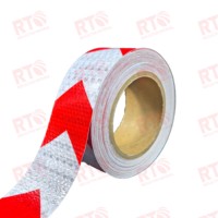 Autocollant réfléchissant de sécurité pour camion de qualité commerciale, rouleau de ruban adhésif réfléchissant en forme de flèche rouge, blanc, jaune, en nid d'abeille