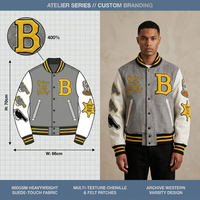 Blouson d'hiver pour homme, style streetwear américain, col montant, broderies personnalisées, design OEM et ODM, veste de baseball