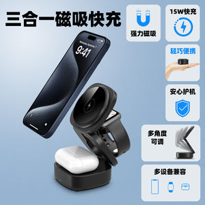 2025 último GaN 15W cargador rápido inalámbrico inteligente portátil 5 en 1 estación multifunción para <span class=keywords><strong>iPhone</strong></span> <span class=keywords><strong>reloj</strong></span> inteligente Dc tipo-c OTP/OPV - Product Image 6