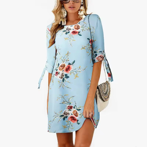Women <b>Summer</b> <b>Dress</b> <b>Boho</b> Style Floral Print Chiffon Beach <b>Dress</b> Tunic Sundress Loose Casual <b>Dress</b> Vestidos - Product Image 5