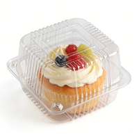 Emballage de gâteau en PET transparent, léger, avec fermeture à charnière, boîte d'emballage alimentaire, boîte à salade transparente, conteneur à fruits pour supermarché, coquille