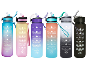 1 bouteille <span class=keywords><strong>d</strong></span>'eau pour gymnastique, en plastique, en tritan, 32oz, avec marqueur de temps de motivation, meilleure vente - Product Image 4