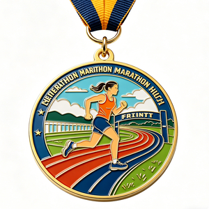 Venta Directa de Fábrica, Medalla 3D Personalizada de Metal Chapada en Oro, Impresión Offset, Cinta Roja y Blanca, Regalo Promocional con Temática Deportiva - Product Image 6