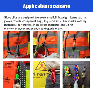 Clip per Guanti di Sicurezza, Supporto per Guanti da <span class=keywords><strong>Lavoro</strong></span> per Cantieri, Arrampicata, Ciclismo, Sci - Product Image 5