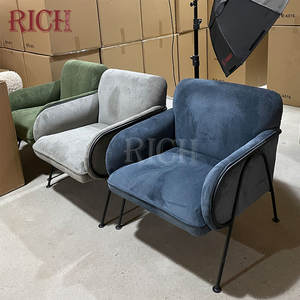 Nordic Moderno di velluto a coste mobili soggiorno Braccio Sedie Soggiorno Camera Moderna terroso giallo Imbottita Singola poltrona di velluto a coste - Product Image 6