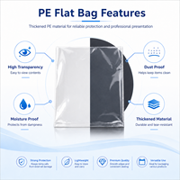 Sacs plats transparents en LDPE haute pression avec logo personnalisé pour l'emballage de pièces industrielles, d'ombrelles et d'ustensiles de cuisine - Anti-poussière