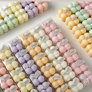 Bougie décorative esthétique en forme de cube à bulles pour la décoration de salon, d'étagère ou de table - Product Image 4