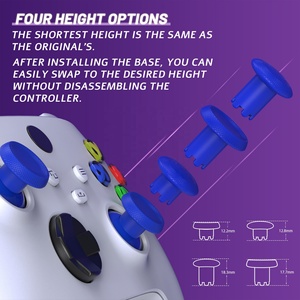 EXtremeRate Blue DIY Height Adjustable ThumbsGear V3 Interchangeable Thumbsticks Joysticks for Xbox Series X S Controller - Product Image 2