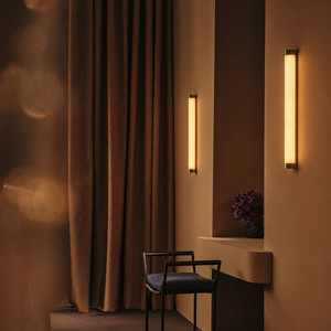 Minimalist Vertical Linear <b>Wall</b> Lamp Fluted Glass Shade LED Vanity Light For Hotel Washroom - Product Image 1