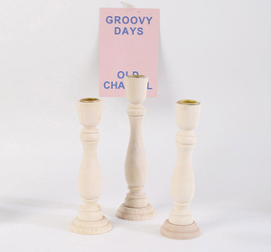 Porte-bougie en <span class=keywords><strong>bois</strong></span> avec design colonne romaine vintage français pour la décoration de table de salon et accessoire photo - Product Image 2