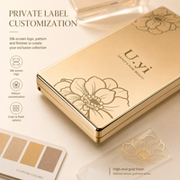 Poudre compacte pressée de luxe OEM, étiquette privée, ultra-fine, maquillage pour le visage métallique