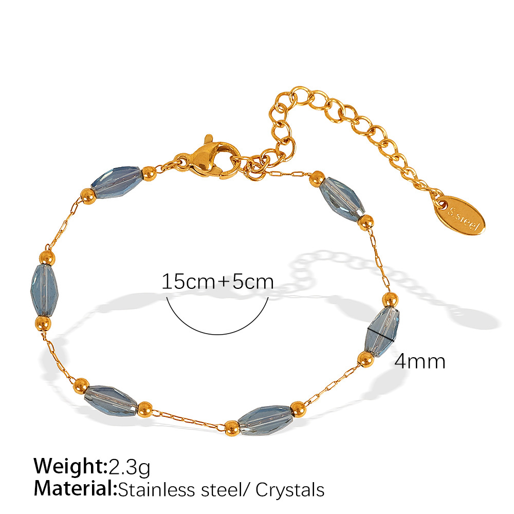 Pulsera de oro con cristal azul SL77