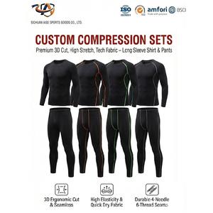 OEM Pakaian Olahraga Anak/Pria Elastis Tinggi Tanpa Jahitan Atasan & Celana Lengan Panjang 2pcs Set untuk Aktivitas Luar Ruangan - Product Image 1