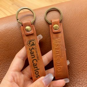 Correa Llavero de Cuero PU Duradero Personalizado con Logo Estampado en Caliente, Llavero de Muñeca Estilo Vintage y Sencillo - Product Image 2
