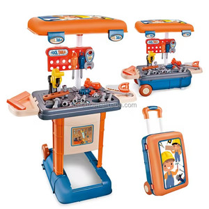 Artisan Tool Suitcase Table 3in1 Mini Repair Plastic Screw Tool Luggage Play <strong>Work</strong> <strong>Bench</strong> Set Pretend Play Toy <strong>Kids</strong> - Product Image 1
