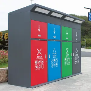 Community Street School Sanitation Sorting Kiosk Station Supporting 240l Outdoor Large Capacity Classified Trash recycle bin