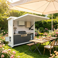 Ensemble d'armoires de cuisine extérieure multifonctionnelles en acier inoxydable 304, ignifuges, modulaires, vente directe d'usine, luxe