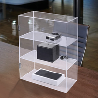 Vitrine de comptoir en acrylique transparent à 3 étagères, écologique, avec serrure, non assemblée, pour objets de collection
