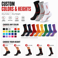 Chaussettes de sport personnalisées en jacquard avec logo, anti-ampoules, respirantes, pour l'entraînement au basketball, unisexes, chaussettes de sport en tissu éponge personnalisées