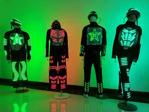 Costume Robot LED LED <span class=keywords><strong>Tron</strong></span>, robes de performance, danse électronique, musique, vêtements pour hommes, Costume DJ - Product Image 4