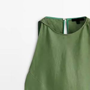 เดรสลำลองเซ็กซี่สำหรับฤดูร้อนปี 2025 ขายส่ง เดรสผ้าลินินคอตตอนแบบผูกคอ ไร้แขน สายเดี่ยว สำหรับผู้หญิง - Product Image 6