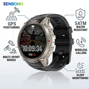 นาฬิกาสมาร์ทวอทช์ SENBONO DM59 สำหรับผู้ชาย ODM/OEM GPS พร้อมแผนที่ออฟไลน์ กันน้ำ 5ATM ฟิตเนสออกกำลังกาย นาฬิกาสมาร์ทวอทช์อเนกประสงค์ - Product Image 1