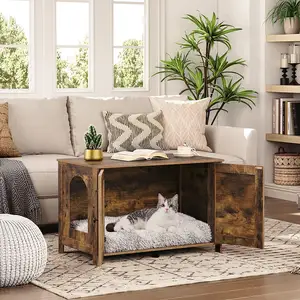 Mesa lateral decorativa para casa de gatos, mueble de madera, caja de arena oculta para gato