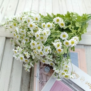 West Lake Butterfly <b>Artificial</b> Daisy Bouquet 35cm Silk <b>Flower</b> Indoor Decoration <b>White</b> Yellow Color Living Room Ornament - Product Image 4