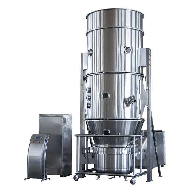 High Efficiency Vertical Fluid Bed Dryer Milk Juice Powder Granules Fluidized Bed Drying Machine