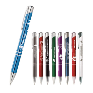 Stylo rétractable en métal Ascent à encre bleue - Product Image 2