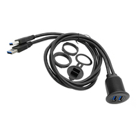 Kostenloses Muster LED-Anzeige Wasserdichtes Dual-USB-3.0-A-Stecker-auf-Buchse-Verlängerungskabel