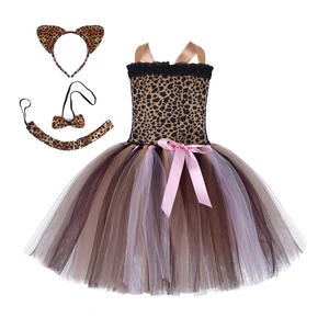 Disfraz de <span class=keywords><strong>Princesa</strong></span> con Estampado de Leopardo Animal, Disfraz de Guepardo de la Selva de TV y Películas, Disfraz de Gato Negro, Vestido de Tutú para Niñas para Halloween - Product Image 6