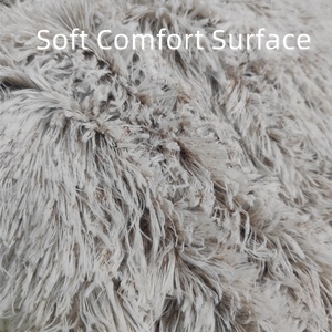 반려동물 고양이 소파 침대, 원형 후드형 도넛 강아지 고양이 침대 (소형 및 중형 반려동물용) - 플러시 푹신한 고양이 동굴 침대 (커버 포함) - Product Image 3