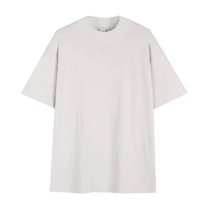 T-shirt da uomo personalizzate di alta qualità con stampa DTG/DTF, tinta unita, 100% cotone 280GSM, pesanti, con logo personalizzato, oversize, da uomo, bianche. - Product Image 6