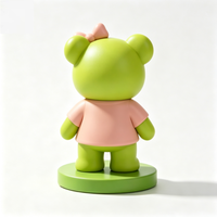 Figurine de bureau personnalisable en PVC, Ours vert adorable avec ballon de football, série Blind Box, 5 cm, jouet décoratif unisexe, cadeau pour les 14 ans et plus