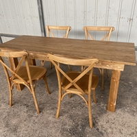 Table de salle à manger pliable en bois massif de style ferme antique, confortable et de haute qualité, pour la maison, l'hôtel et les parcs