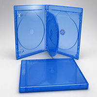 Boîtier Blu-ray classique bleu pour 3 disques avec étui extérieur et plateau central – Boîte de rangement compacte pour archives vidéo