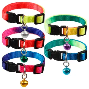Factory Cheap 3 Packs Of Colorful Nylon Cute Small Personalized Cat Collar