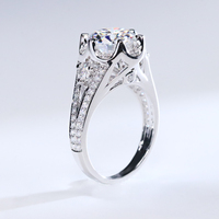 Luxe 9k 10k 14k 18k Moissanite Bague Ronde Coupe 5ct Or Blanc Moissanite Bijoux Bague de Fiançailles pour Femmes Cadeaux