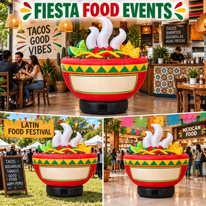 Bol publicitaire gonflable Fiesta Food en gros pour la promotion de restaurants mexicains, tacos, burritos, festivals et événements extérieurs - Product Image 2