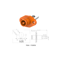 Connecteur de stockage d'énergie à verrouillage rapide rotatif 50A 70A 100A 120A IP67 étanche mâle/femelle avec contacts en cuivre étamé 1P ABS