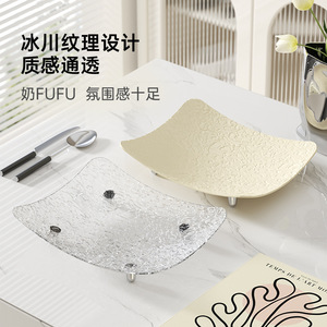 Fruit Platter Set 3pc Plastic <b>Square</b> Serving Tray For Home Living Room Candy <b>Nuts</b> Dried Fruit Light Luxury Style - Product Image 2